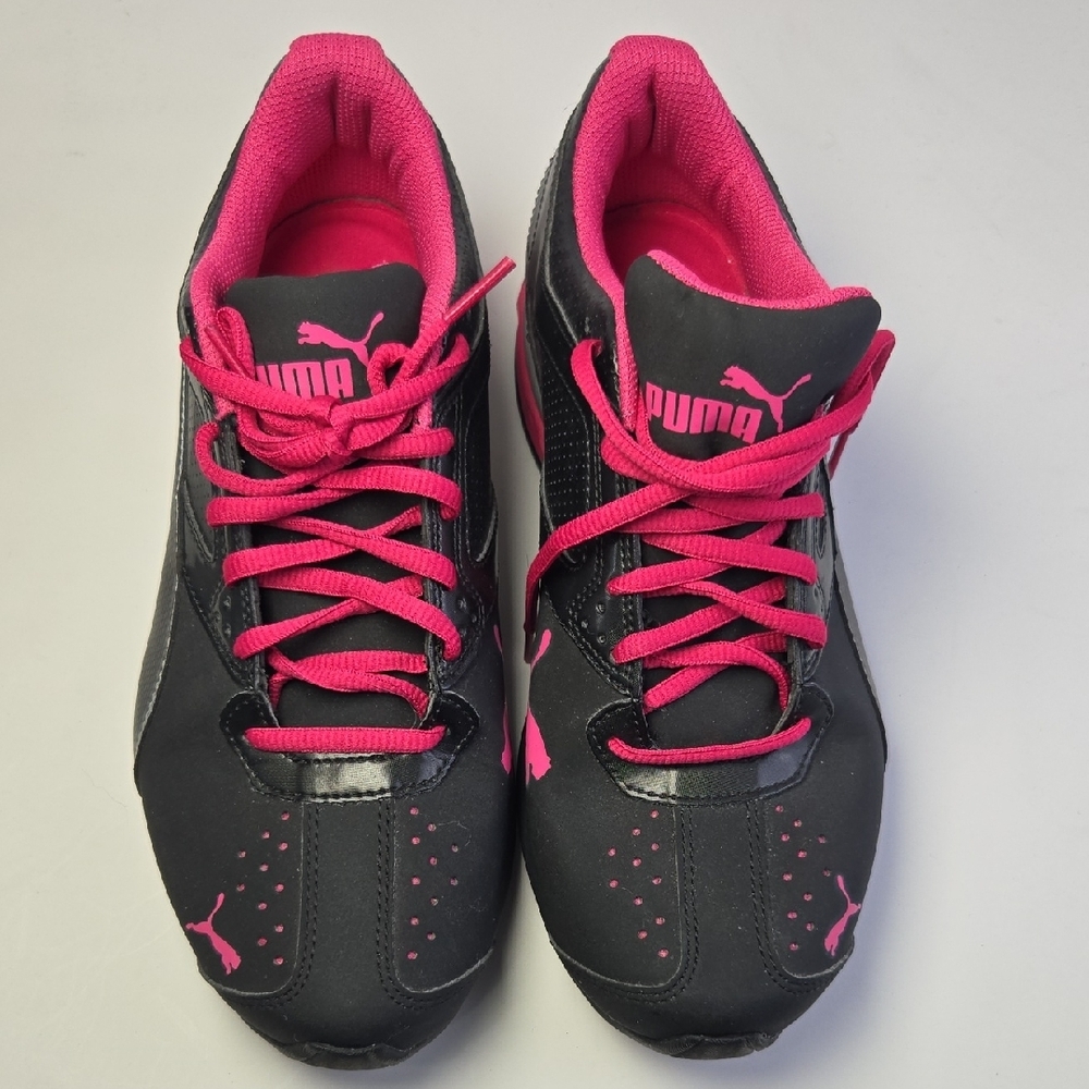 Puma Black and Pink Athletic Shoes with Ventilation